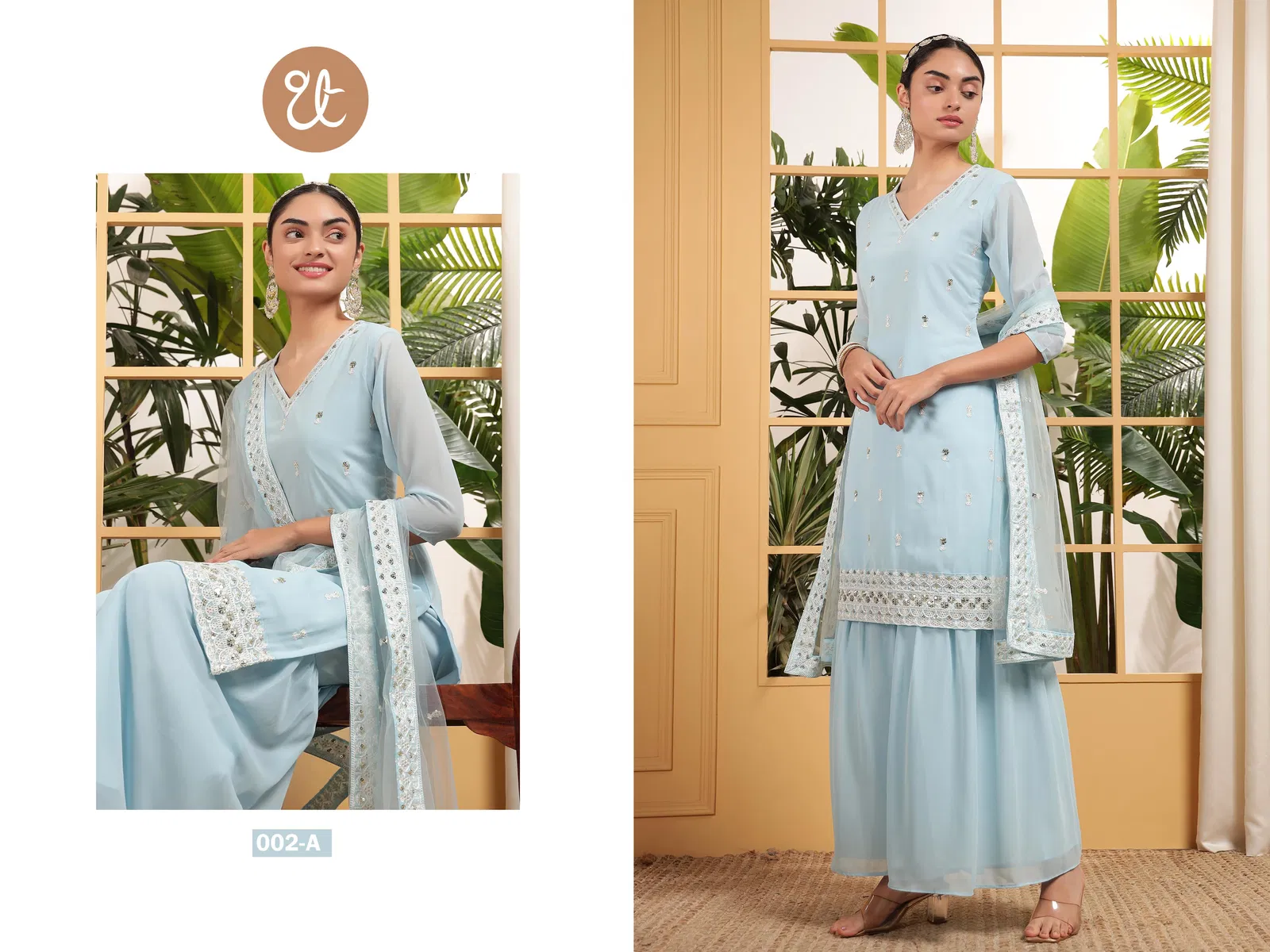 Tt 002 A to D Georgette Readymade Suits Suppliers In India